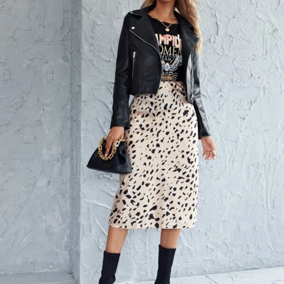 Lapel Neck Zip Up PU Biker Jacket - Picture 5 of 14